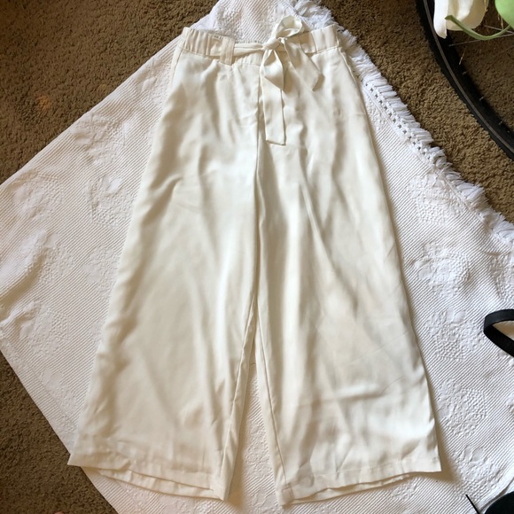 Off white tie waist culotte - Picture 2 of 5